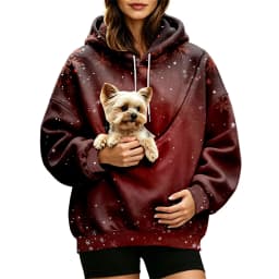 Women Fall And Winter Hoodie With Pet Pouch Oversized Pocket Colorful Print Sweatshirt For Dogs And Hoodies for Women Casual
