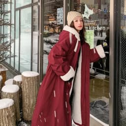 Lamb wool Cotton Jacket Women's Korea Loose 2026 New Winter Plus velvet Snow Parkas Warm Hooded Coat Casual Female Long Overcoat