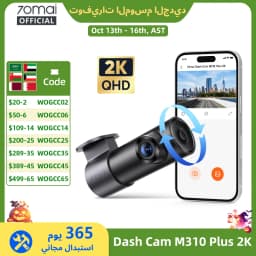 70mai M310 Plus 2K Dash Cam 1440P Image Enhanced Night Vision f/1.55 Aperture 24H Parking Mode Smart Voice Control Car Camera