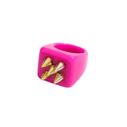 2024 New Trendy Geometric Square Round Resin Acrylic Chunky Rings for Women Girls Punk Style Knuckle Flower Rings Jewelry