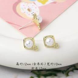 10pcs Pearl Stud Earrings Settings Handmade Roun Hollow Love Heart Earrings Connectors for DIY Jewelry Making Findings