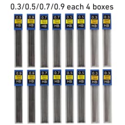 Transparent Mechanical Pencil Set 0.3, 0.5, 0.7 0.9mm with HB Lead Refills for Sketching Art Drawing Painting Automatic Pencils