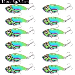 12pcs Fishing Lures Spoon For Pike 3g 7g 10g 15g 20g Treble Hook Spoon Wobble Metal Hard Bait Vib Spoonbait Fishing Tackle Lure
