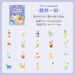 40pcs/pack Kawaii Stationery Stickers Floating Light DIY Craft Scrapbooking Album Junk Journal Happy Planner Diary Stickers