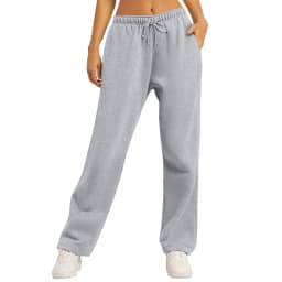 Autumn Winter Women's Solid Color Sweatpants Daily Casual Pants Women's Wide Leg Pants Comfortable Loose Drawstring Women's Trou