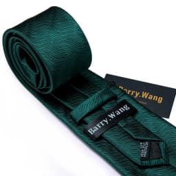 Barry.Wang Green Mint Teal Men Tie Hanky Cufflinks Set Jacquard Olive Sage Lawn Cyan Necktie for Male Wedding Business Gift
