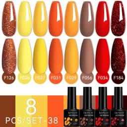 LILYCUTE 12PCs 7ml Nude Brown Red Nail Gel Polish Set Semi Permanent UV Gel For Nail Art Manicure Soak Off Gel Nail Polish Kit