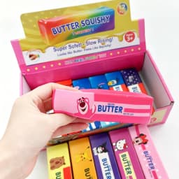12PCS Full Box Cartoon Series Soft Butter Squishy, Soft Silicone Butter Stick Squeeze Toy, Party Favor Mini Gifts