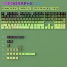 Gradient Blue Side Printed Keycaps Cherry Profile Double Shot PBT Keycaps 136 Keys for Cherry Gateron MX Switches Gamer Keyboard