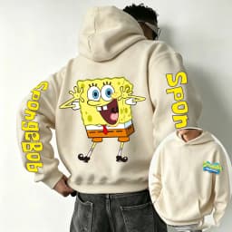 Happy SpongeBob SquarePants Cartoon Anime 2026 New Spring and Autumn Fashion Hoodies for Men and Women