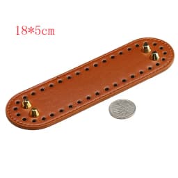 1PC Oval Long Bottom for Knitted Bag PU leather Bag Accessories Handmade Bottom With 64 holes DIY Crochet Bag Bottom