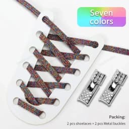 1 Pair Rhinestone Buckle Elastic No Tie Shoelaces Candy Colors Shoe Laces Suitable for Sneakers and Sports Shoes Flat Shoelace