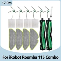 Fit For IRobot Roomba 115 Combo/115 Combo+ Vacuum Cleaner Replacement Parts Main Roller Brush Side Brush Filter Mop Pad Dust Bag