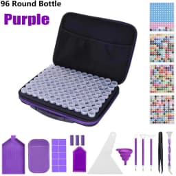 HOMFUN 96 Grids Diamond Painting Storage Containers Accessories Tool, Diamond Art Organizer, For Jewelry Beads Rings Rhinestones