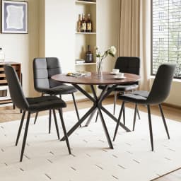 Dining Table and Chairs Set of 4, Folding Round Kitchen Table With Chairs for Dining Room,Kitchen