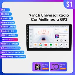 Hizpo Android 14 Car Radio Autoradio 2 Din 9"/10"/10.33” Universal WIFI GPS RDS Audio Multimedia Player For Nissan Toyota Kia VW