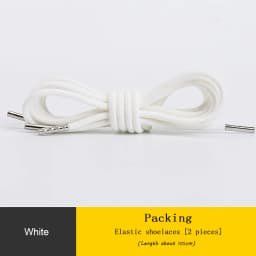 Round Elastic Shoelaces for Sneakers Metal Head Shoe Laces Outdoor Leisure Shoelace for Women Man Shoestrings Accessories 1 Pair