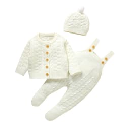 Baby Clothes Sets Autumn Winter Warm Knitted Sweaters Jackets+Hats+Rompers Outfits for Newborn Boys Girls Sweaters Knitwear 0-9m