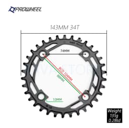 Prowheel MTB Chainring 104BCD Bicycle Steel Chainwheel 32T 34T 36T 38T 40T Mountain Bike Crown Narrow Wide Round Sprocket