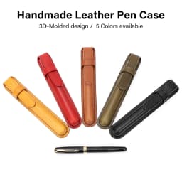 CRAZYSMITH Handmade Genuine Leather Fountain Pen Case, Full Grain Cowhide Pen Sleeve Holder, Protective Pen Pouch, Luxury Gifts