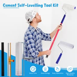 Self-Levelling Cement Tool Kit, Floor Construction Roller Spike Shoes, Epoxy Floor Paint Tool, Scraper Self-Leveling Rake