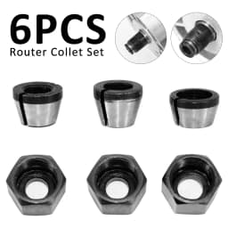 6/8/12pcs Router Collet Chuck 6mm 6.35mm 8mm High Precision Trimmer Collet Adapter for Woodworking CNC Engraving Trimming Carvin