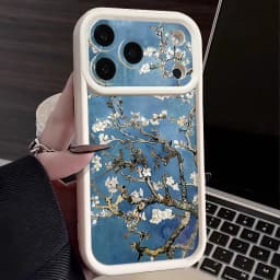 White Flowers Branches Case For iPhone 17 Pro Max Funda iPhone 16 Pro Max 11 12 13 14 15 16E 18 Shockproof Silicone Soft Cover