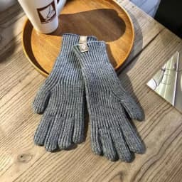 New Cute Style Long Solid Color Knitted Label Girls' Gloves Fingerless Touch Screen Anti-cold Autumn Winter ins Y2K
