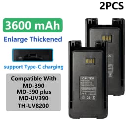 TYT MD-UV390 Plus Battery 2800/3600mAh Enlarge Thicker Battery Pack Compatible With MD-390 MD-680 MD-358 TH-UV8200 Two Way Radio