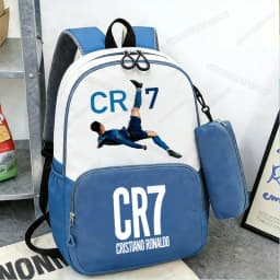 Ronaldo CR7 Student Backpack Set Football Player Boys Kids Schoolbag with Pencil Case 2pcs High Capacity School Rucksack