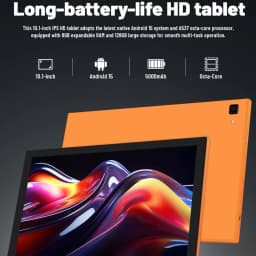 Paitanry 10.1 inch HD IPS Tablet PC A537 Octa‑Core Android 15 8GB (4GB+4GB Expand) RAM 128GB Storage Split‑Screen Function WiFi 6 GMS Google Global Tablet for Office Entertainment Video Calls