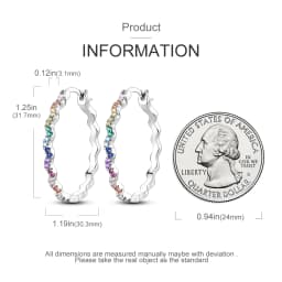 Orstarry S925 Sterling Silver Colorful Wavy Earrings Versatile Hoop Earrings For Women Jewelry Original Party Gifts