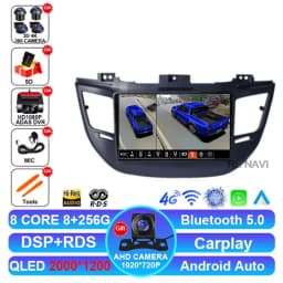Android 15 Car Radio For Hyundai Tucson IX35 3 2015 2016 2017 2018 Multimedia Wireless Carplay Auto Qualcomm QLED Navigation DSP