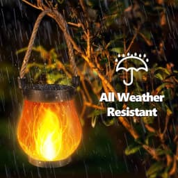 Outdoor Waterproof Solar Flame Lamp with Type-C Charging Simulation Flickering 3D Flame Solar Rope Hanging Light for Patio Decor