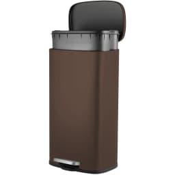 Homfa 30L Stainless Steel Step Trash Can Kitchen Garbage Can W/ Soft Close, Black,White, Silver, Gray, Red