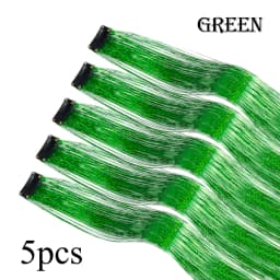 5Pcs/Pack Sparkle Hair Extensions Clip In Rainbow Shiny Sparkle Hair Tinsel Heat Resistant Sparkle Hair Extensions For Braids