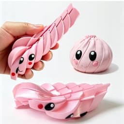 1/6pc 3D Printing Dumpling Sensory Decompression Toy Deformable Twist Creative Stress-Relief Gadget Desk Ornament