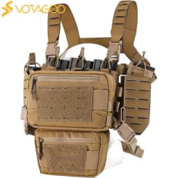 VOTAGOO Chest Equipment - Tactical Chest Equipment, Molle Modular Micro Combat Chest Equipment Adjustable and Detachable