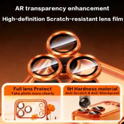 Fashion Orange Magnetic Clear Case For iPhone Air 18 17 16 15 14 13 12 11 Pro Max Plus Wireless Charge Plating Soft Cover