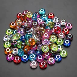 20Pcs 15mm White Brown Acrylic Round Big Hole Beads Loose Spacer Bead For DIY Necklace Bracelet Earring Jewelry Making Accessory