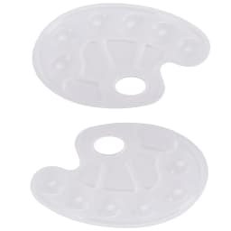 2/6/8/10 Pack Plastic Art Painting Palettes, Oval Shaped Multi-Well Mixing Palette for Watercolor, Acrylic, and Oil Paints
