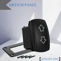 Waterproof 12V/24V 7-Pin DPDT Reverse Polarity Rocker Switch Blue LED Latching/Momentary On-Off-On for DC Linear Actuators Motor