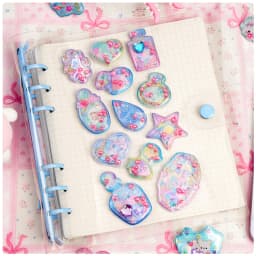 3 pcs/6 pcs Cute Fragrant Glitter Shaking Sticker 3D Cartoon Scrapbooking Diy Journaling Stationery Diary Sticker School Gift