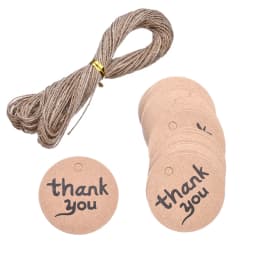 100pcs Vintage Round Paper Gift Tags Blank Thank You And Handmade Labels On The Back For Small Business Packaging With Twine