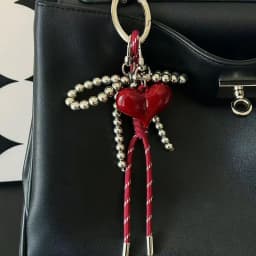 Cute Charm Bag Pendant Heart Angra Red Heart Bag Decor Bow Plush Weaving Rope DIY Bag Hanging Decoration Keychain Phone Ornament