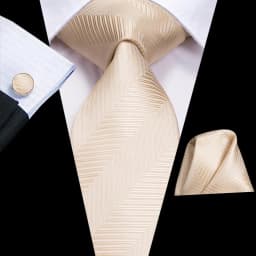 Hi-Tie Champagne Beige Floral Solid Design Silk Wedding Tie For Men Quality Hanky Cufflink Fashion Nicktie Business Dropshipping