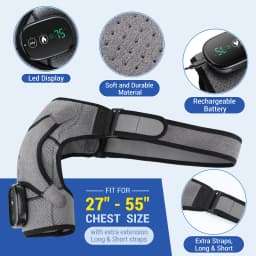 Electric Shoulder Massager Thermal Elbow Support Belt Vibrator Joint Relax Knee Heated Massage Heating Vibration Cordless Braces