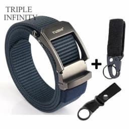 Fashion Metal Automatic Buckle Webbing Belts For Men Thick Tough Canvas Tactical Belt Outdoor 3.4cm Jeans Pants Waistband Hiking