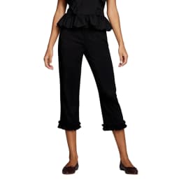 Women Retro Solid/Polka Dot Printed Capris Cute Low Rise Stretchy Cropped Pants Skinny Ruffles Cropped Capri Going Out Leggings