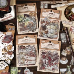 4style 40pcs Vintage Dark Art PET Stickers Creativity Decorative Diary Album Scrapbooking Collage material Junk Journal Supplies